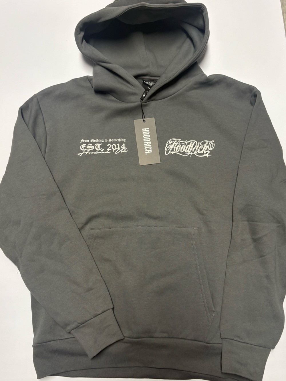 HoodRich Gray Graphic Pullover Hoodie